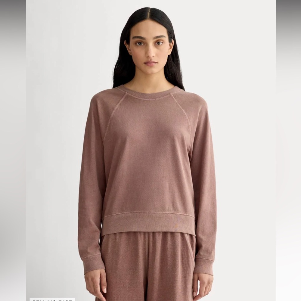 Everlane | the Off-Duty Longsleeve Tee in Brown Garment Dye S